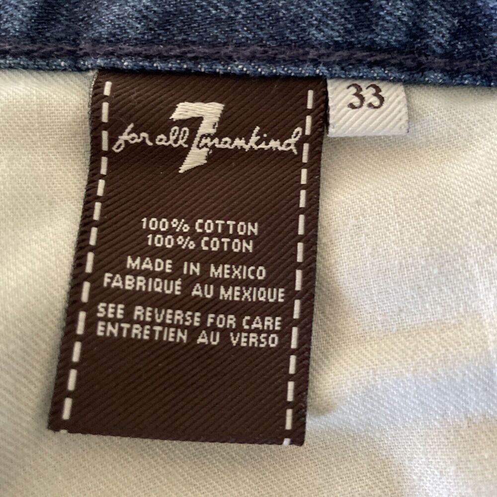 7 For All Mankind Austyn Relaxed Straight Mens Jeans Size 33X34 Dark Blue Zip - Picture 5 of 7